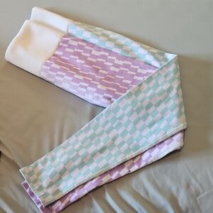 Fabletics 7/8 Leggings- Purple and Green